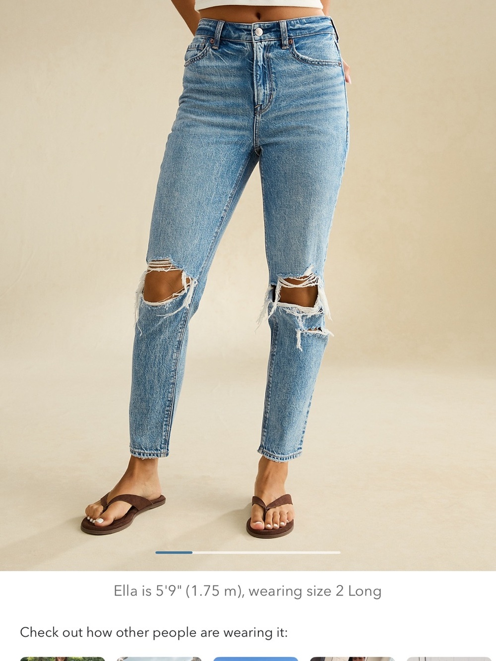 American Eagle Ripped Mom Jean sz 6 Short